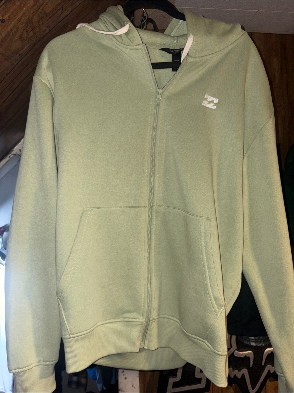 Billabong Light Sage Green Full-Zip Hoodie